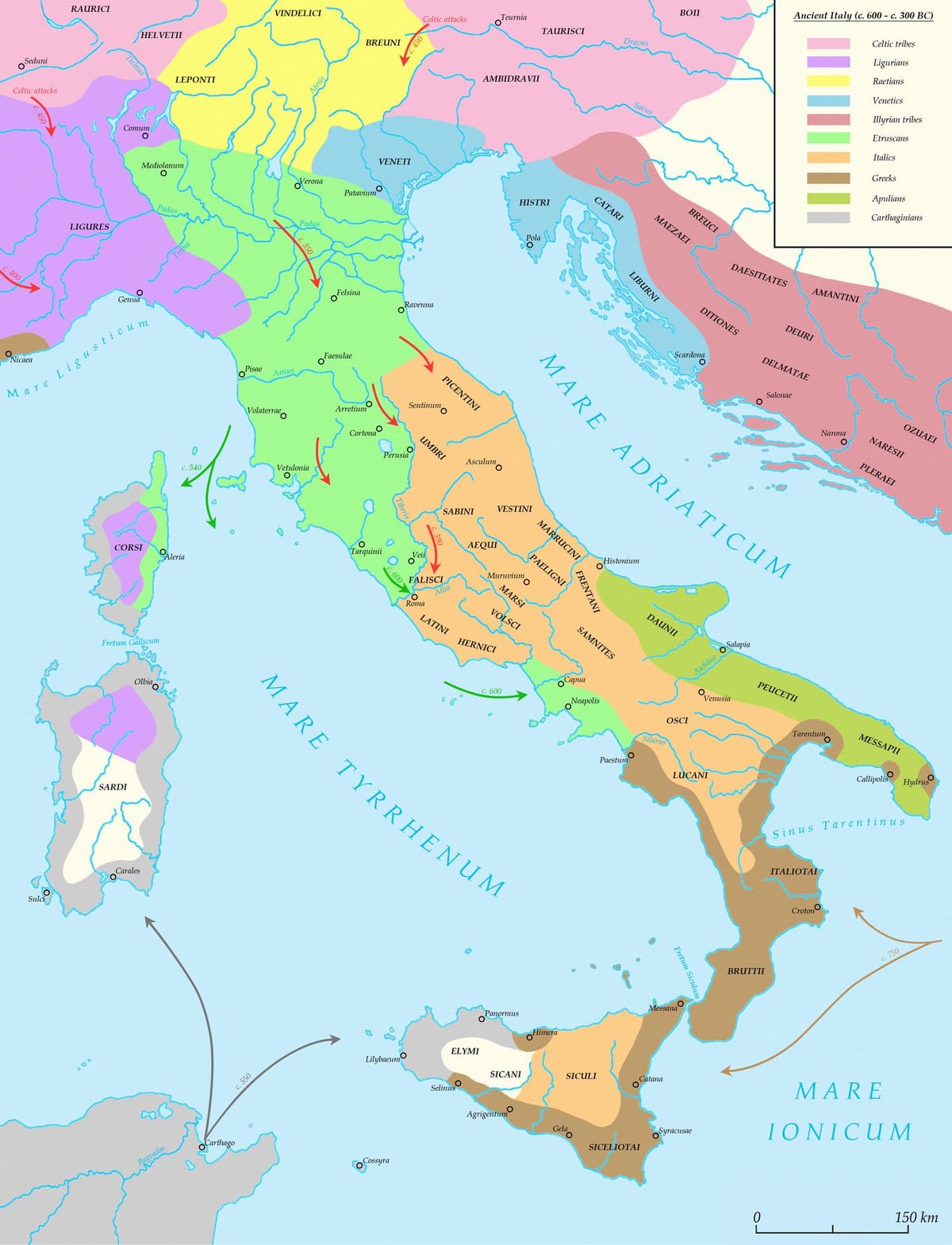 mappa dell'Italia antica