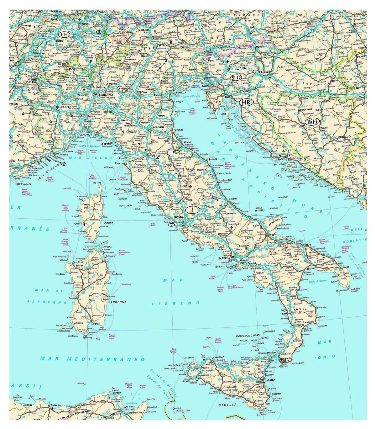 Viaggi in italia mappa percorsi
