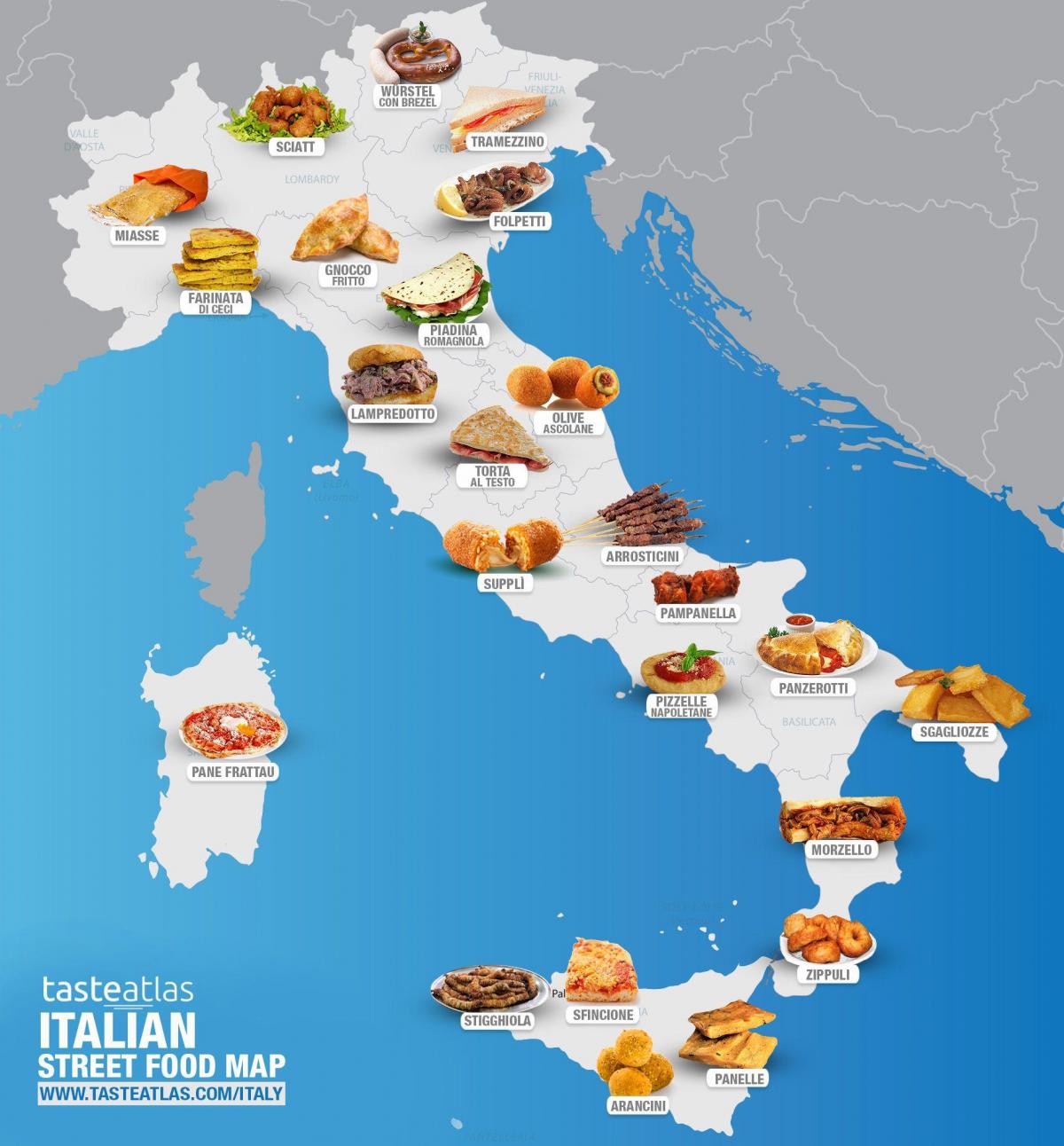 mappa di italia alimentari