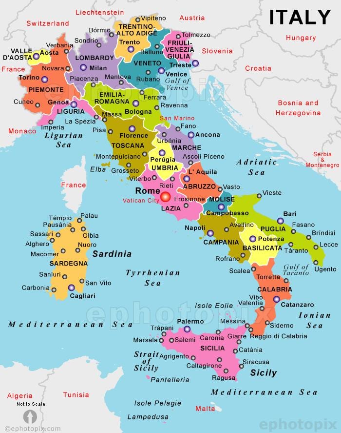 dove è l'Italia sulla mappa