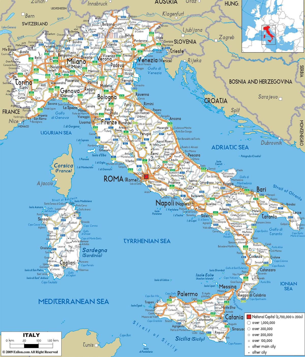 dettaglio mappa di Italia