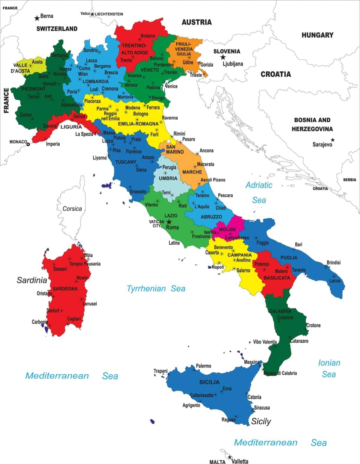 mappa di Italia politica