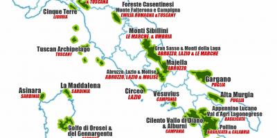In italia i parchi nazionali mappa