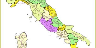 Mappa di italia regioni province