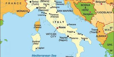 Mappa di Italia e paesi confinanti