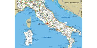 Mappa dettagliata dell'Italia con la città