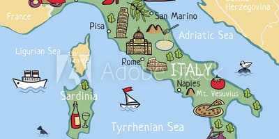 La mappa dell'Italia per bambini e ragazzi