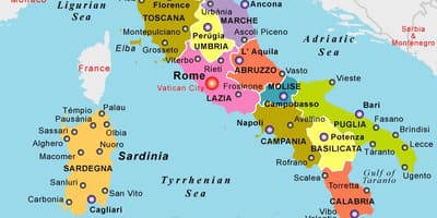 Dove è l'Italia sulla mappa