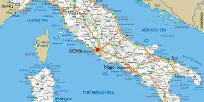 Dettaglio mappa di Italia