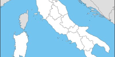 Vuoto cartina dell'Italia con le regioni