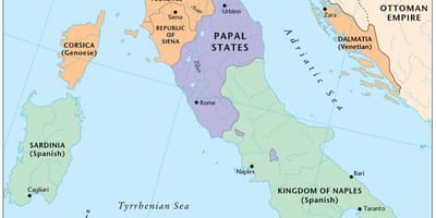 Mappa dell'Italia rinascimentale