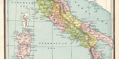 Mappa di Italia vintage
